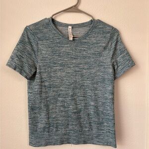 Athleta Heathered Aqua Short-Sleeve Tee